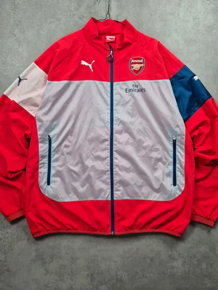 Veste coupe vent Puma Arsenal Rouge et blanche Taille XXL