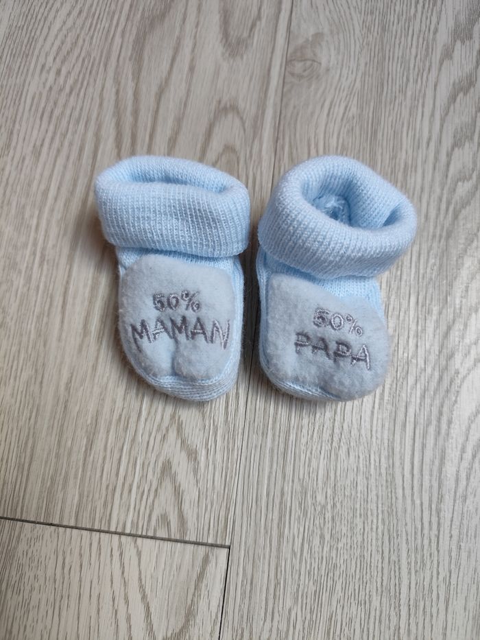 Bonnet avec chaussons naissance - photo numéro 2