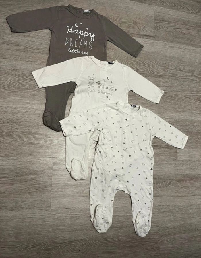 Lot de pyjamas en coton 6-9 mois