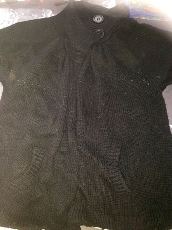 Gilet grosse maille manche courtes large