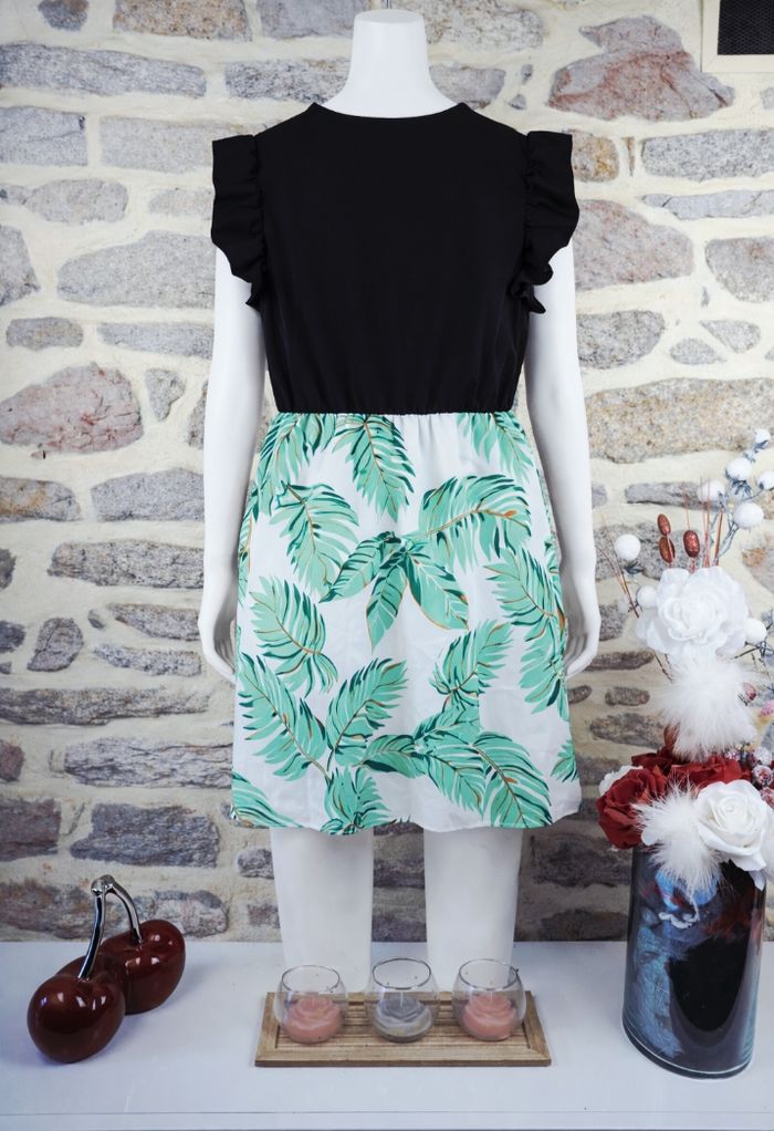 Robe d été dualité chic à imprimé tropical exotique noir et multicolore Femme taille 52 marque Missguided 🪷 - photo numéro 2