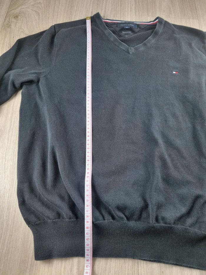 Sweat à coll V Tommy Hilfiger noir " Prenium Cotton " Homme Taille M - photo numéro 6