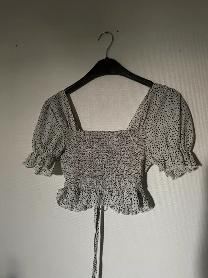 Blouse courte à pois - photo numéro 3