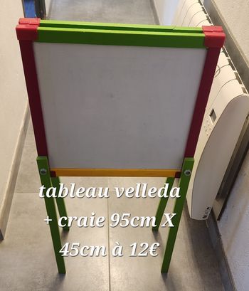 Tableau chevalet enfant velleda aimanté + craie 