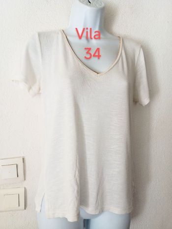Tee shirt liseré doré femme 34
