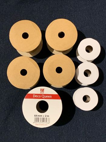 Lot 8 bobines vides en carton diam 4-5cm
