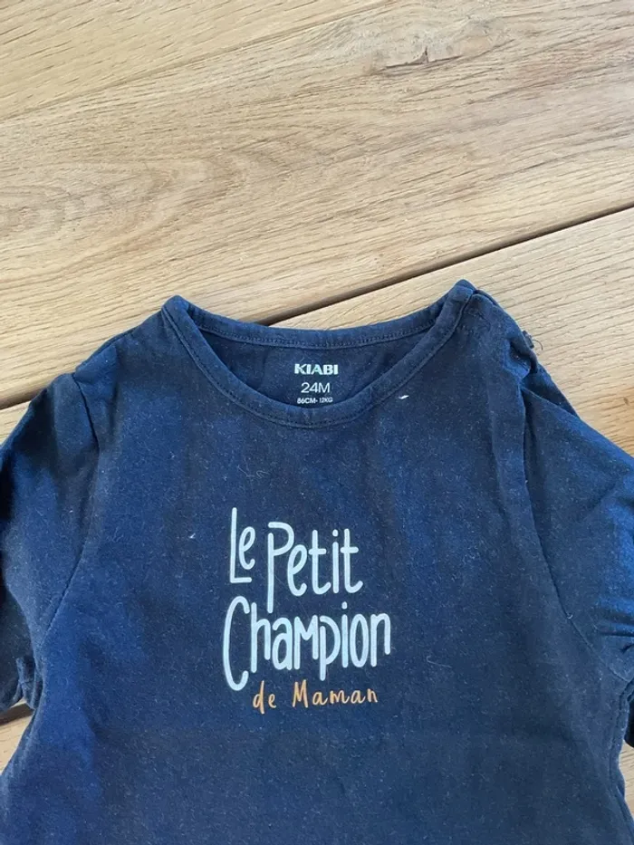 TEE shirt manches longues kiabi marine - photo numéro 2
