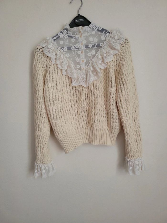 Pull tricot romantique avec volants beige zara - photo numéro 10