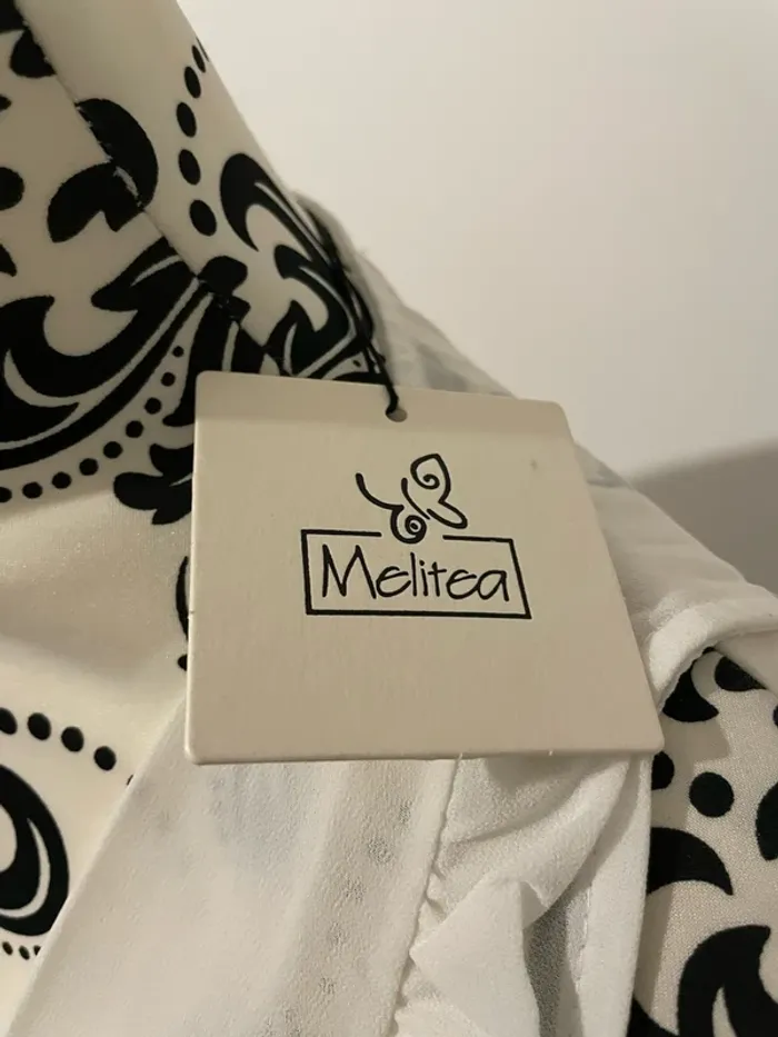 Blouse sans manche à volant cache cœur blanc neuf melitea taille 36 - photo numéro 4