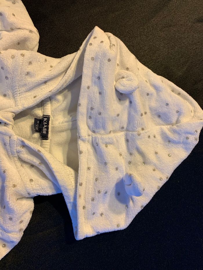 Sweat à capuche fille 9 mois pois argent - photo numéro 4