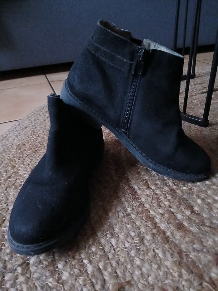 Paire de Botines nubuck noir 35 - Kids by Gémo - photo numéro 2