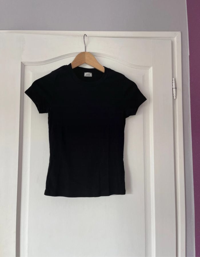 Lot 2 t-shirts près du corps - Pimkie - Taille S - Noir & Jaune/Orange - photo numéro 2