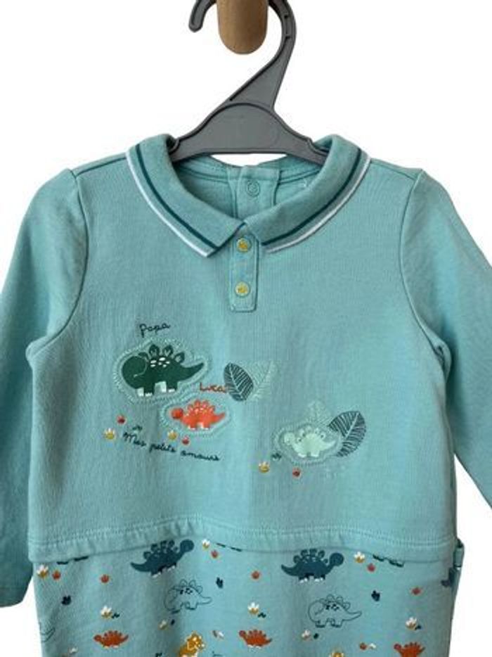 Pyjama coton bleu avec col (dinosaures) - Sergent Major 18 mois (80cm) - photo numéro 2