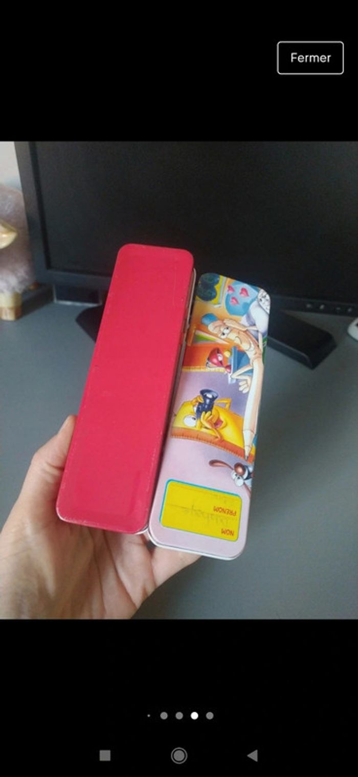 Boite trousse à crayons vintage années 90 en métal - photo numéro 2