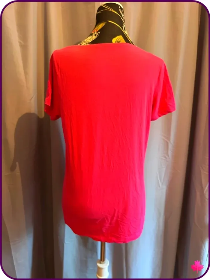 T-shirt basique M.S.mode, Taille M, rose fuchsia - photo numéro 3