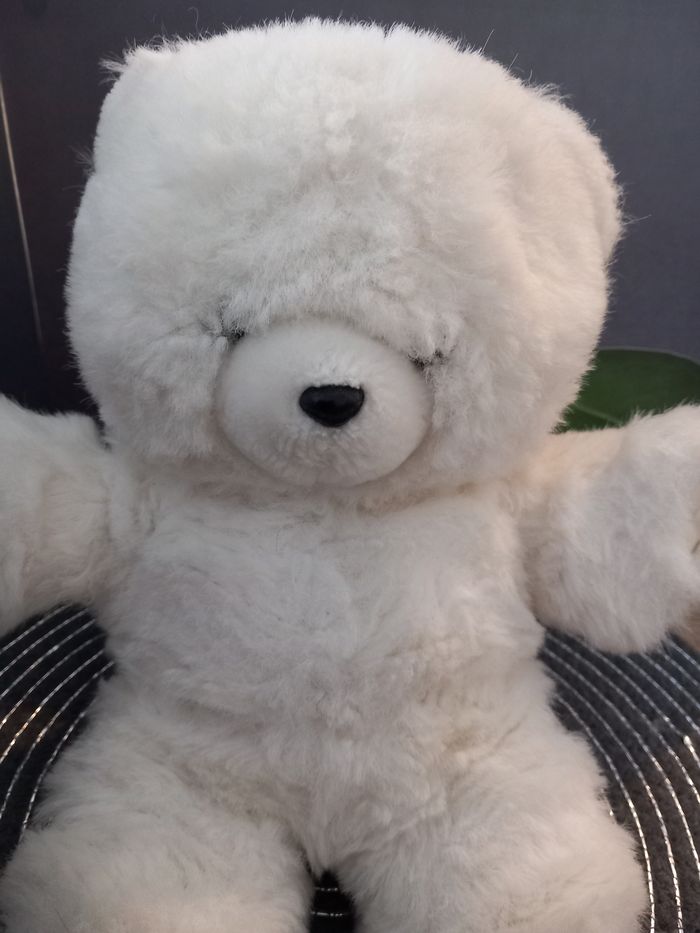 Peluche ours boulgom blanc vintage 28cm - photo numéro 2