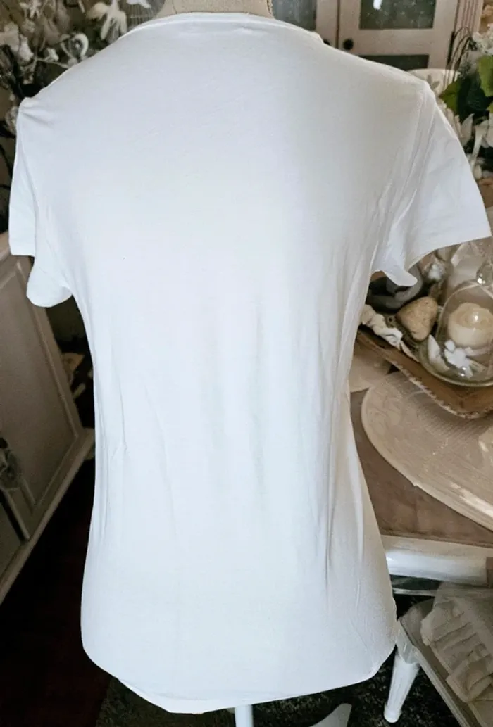 T-shirt crème imprimé doré Tex Taille 40/42 Neuf - photo numéro 3