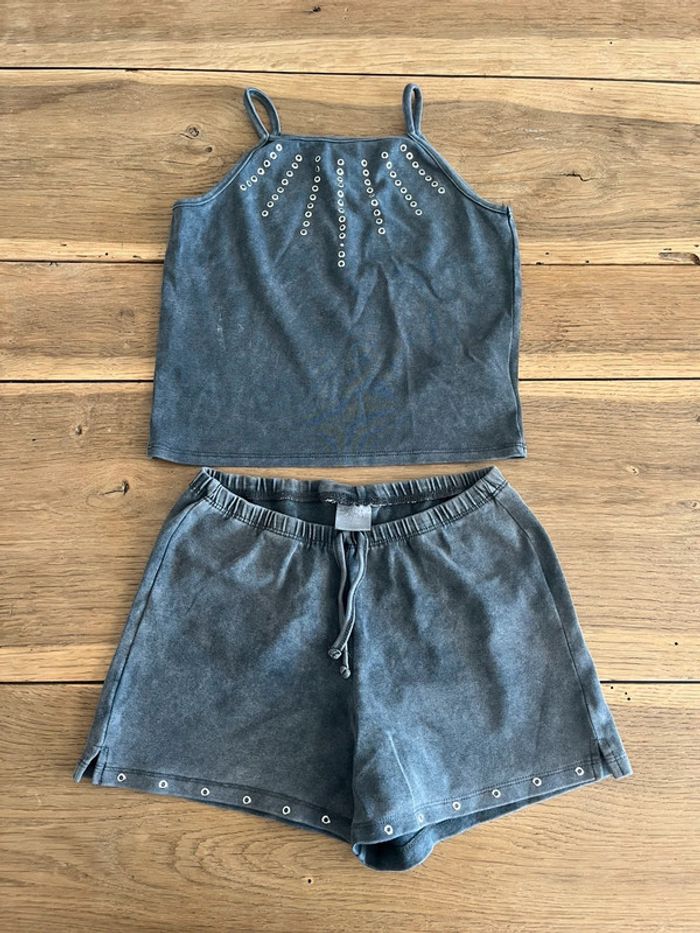 Ensemble débardeur et short gris Zara