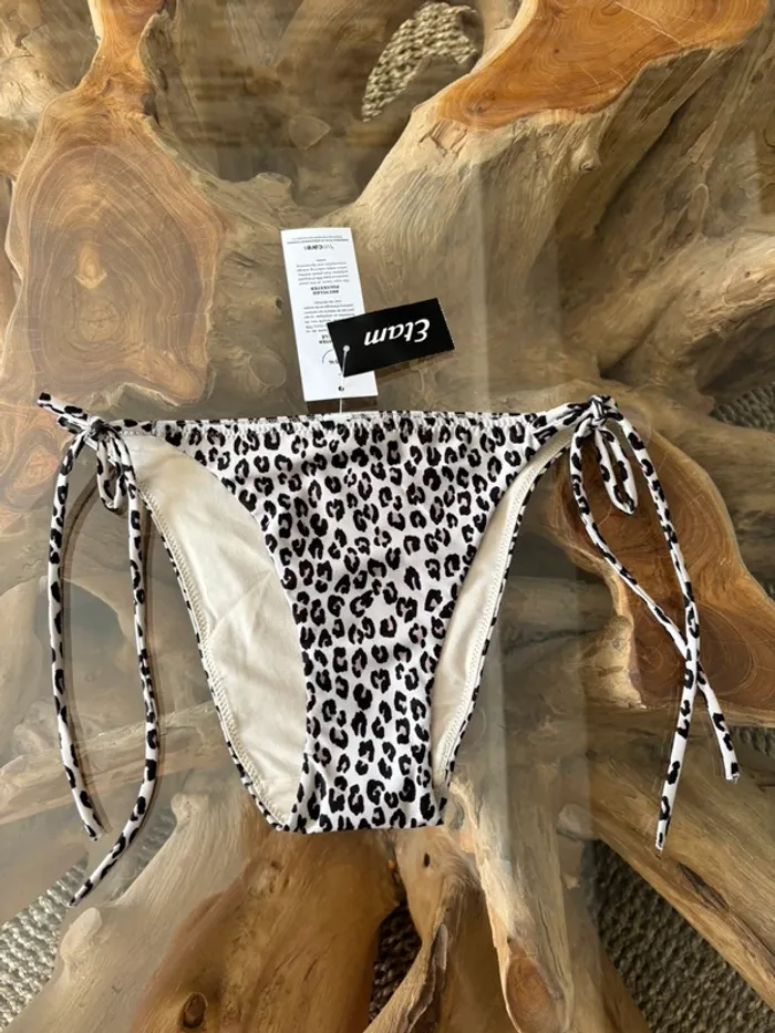 Bas de maillot de bain Etam femme léopard ficelles