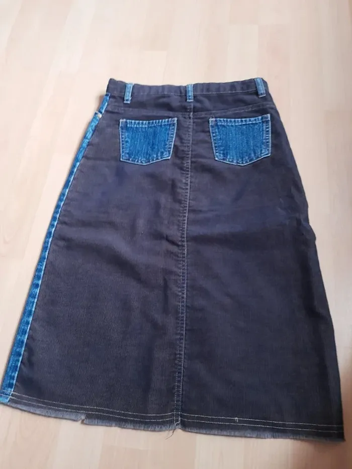 Jupe Longue Jean & Velours Côtelé Okaïdi - Taille 12 Ans / 150 cm - Style Original - photo numéro 2