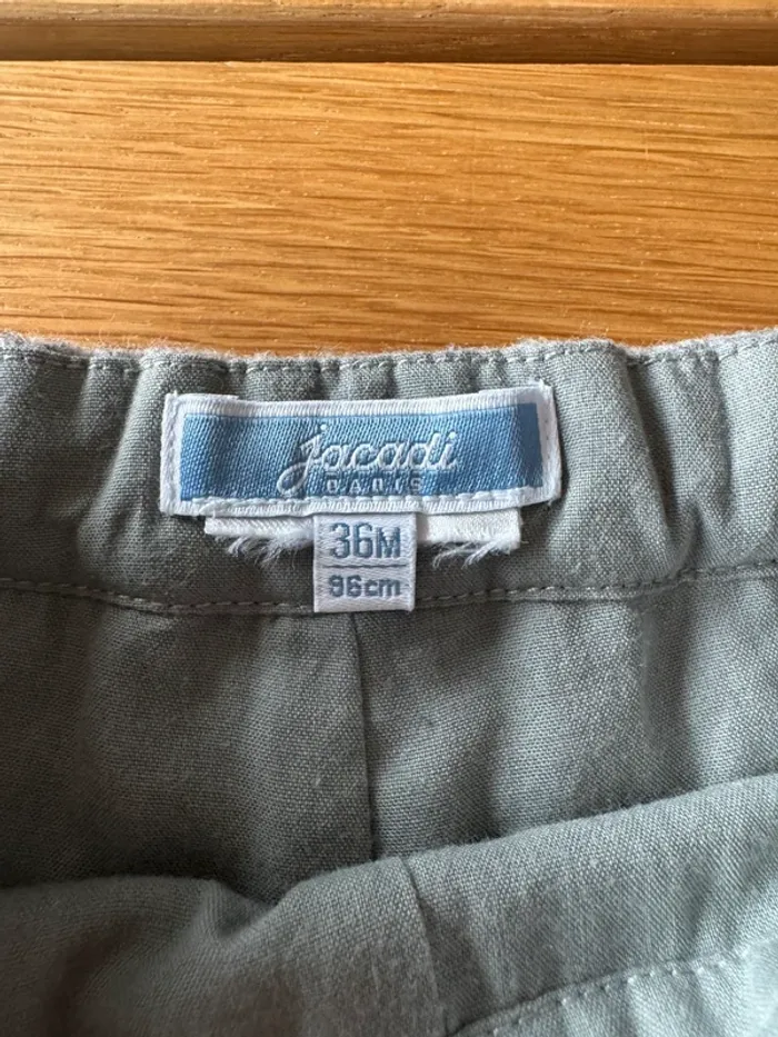Short en tweed gris clair, bas festonné - Taille 3 Ans - photo numéro 4
