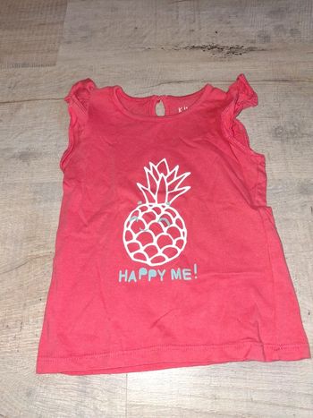 Tee shirt manche courte fille 18 mois