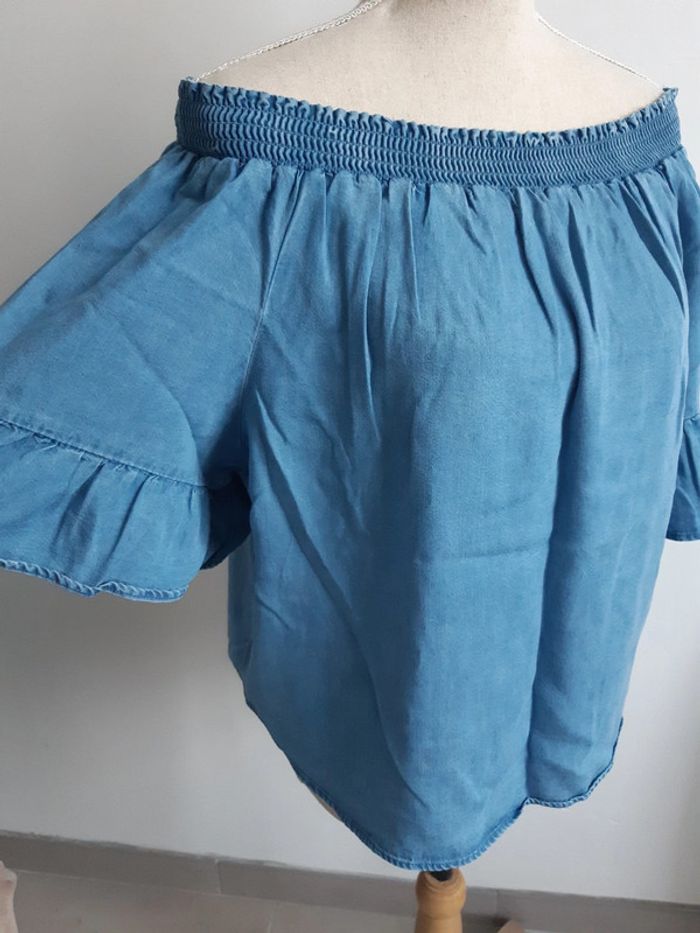 Blouse bleue Camaïeu - photo numéro 2