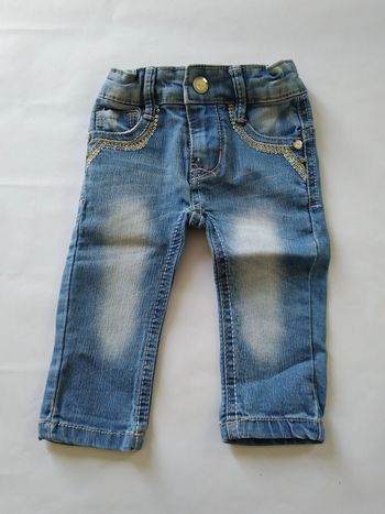 pantalon jean bleu clair avec strass fille 3 mois