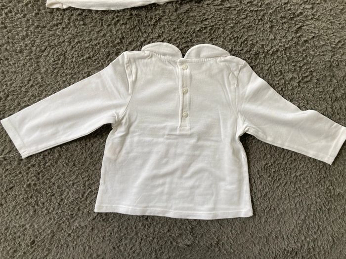 Lot de 2 tee-shirts ML blanc 12 mois - photo numéro 3
