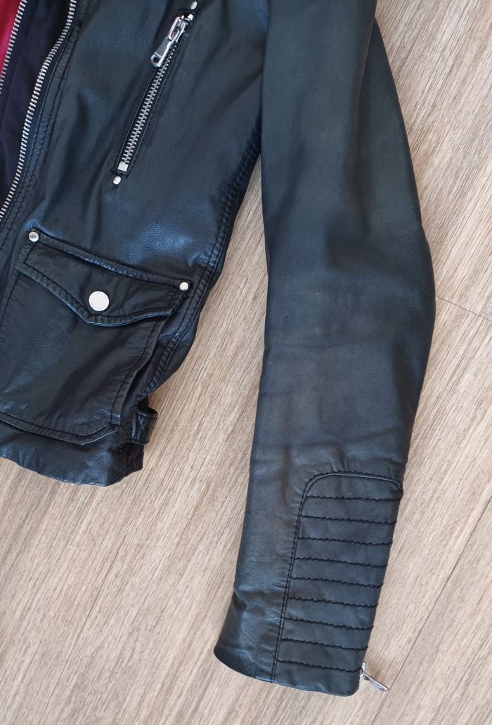 Blouson en cuir noir Redskins - photo numéro 3