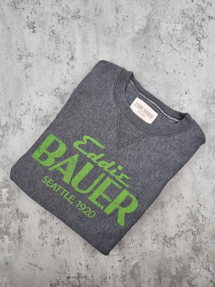 Sweat Eddie Bauer gris – Taille L Homme (mesures en photos)