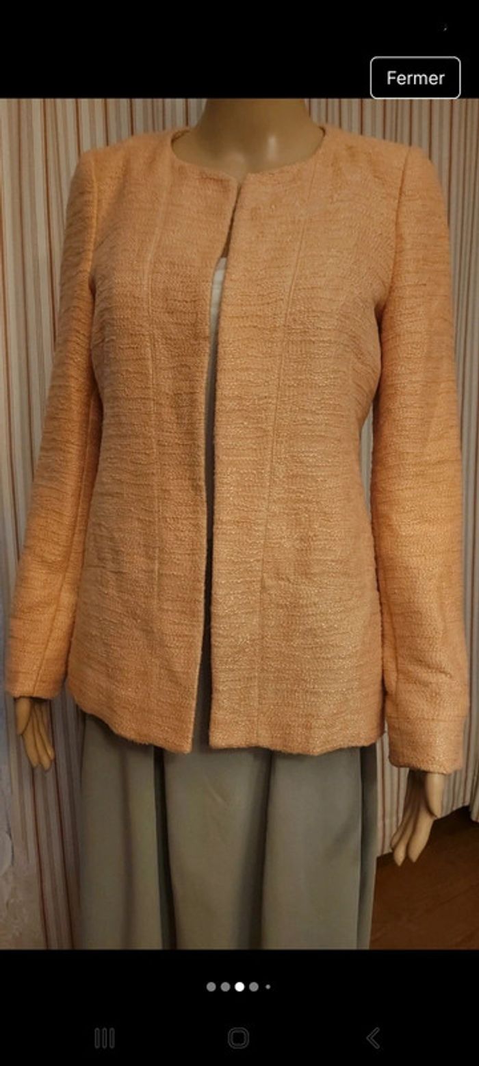 Blazer ouvert Bel & Bo taille 38 couleur Abricot - photo numéro 3