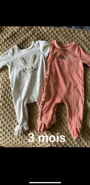 Lot de 2 pyjamas velours 3M