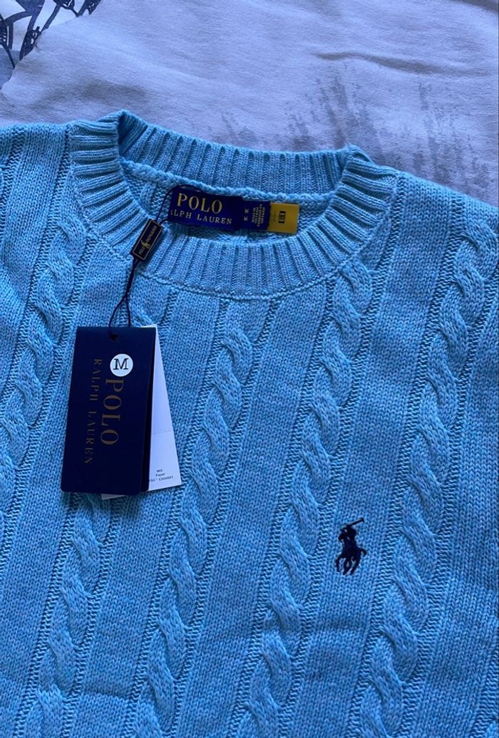 Polo Torsadé Ralph Lauren Bleu - Taille S - photo numéro 6