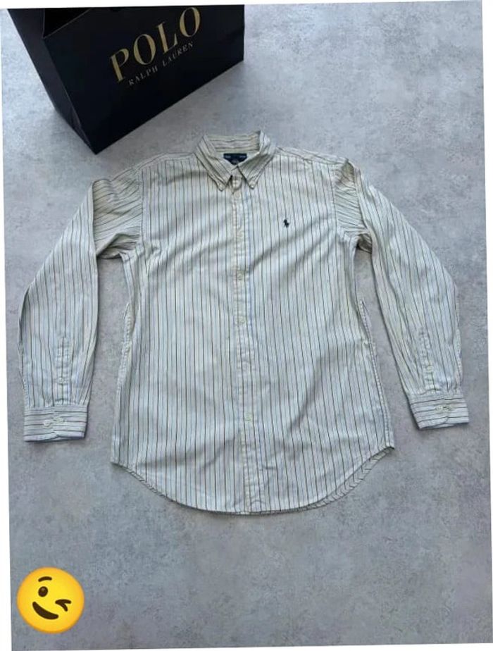 Chemise Ralph Lauren manche longue Taille L jaune Homme Men CHE20 - photo numéro 4