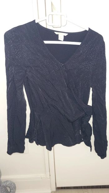 Blouse noire brillante H&M