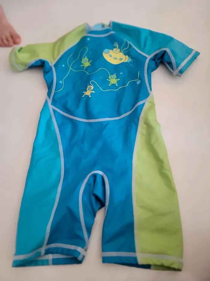 Combinaison piscine nabaiji 4 ans tbe bleu vert - photo numéro 2