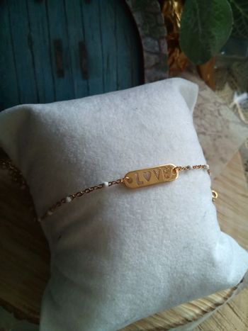 Bracelet love blanc et or