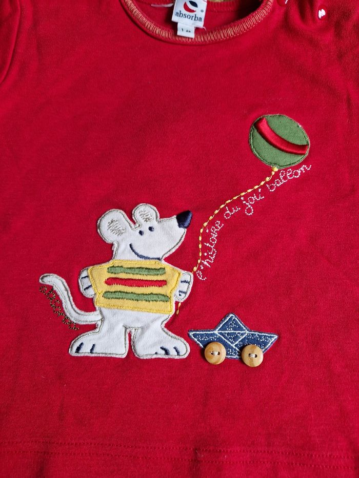 Tee-shirt rouge souris garçon Absorba 1 an - photo numéro 2