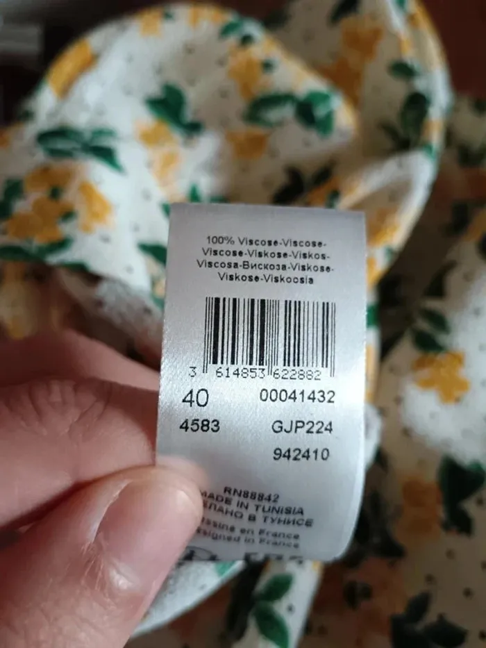 Jupe mi-longue crème jaune fleurie La Redoute - photo numéro 11