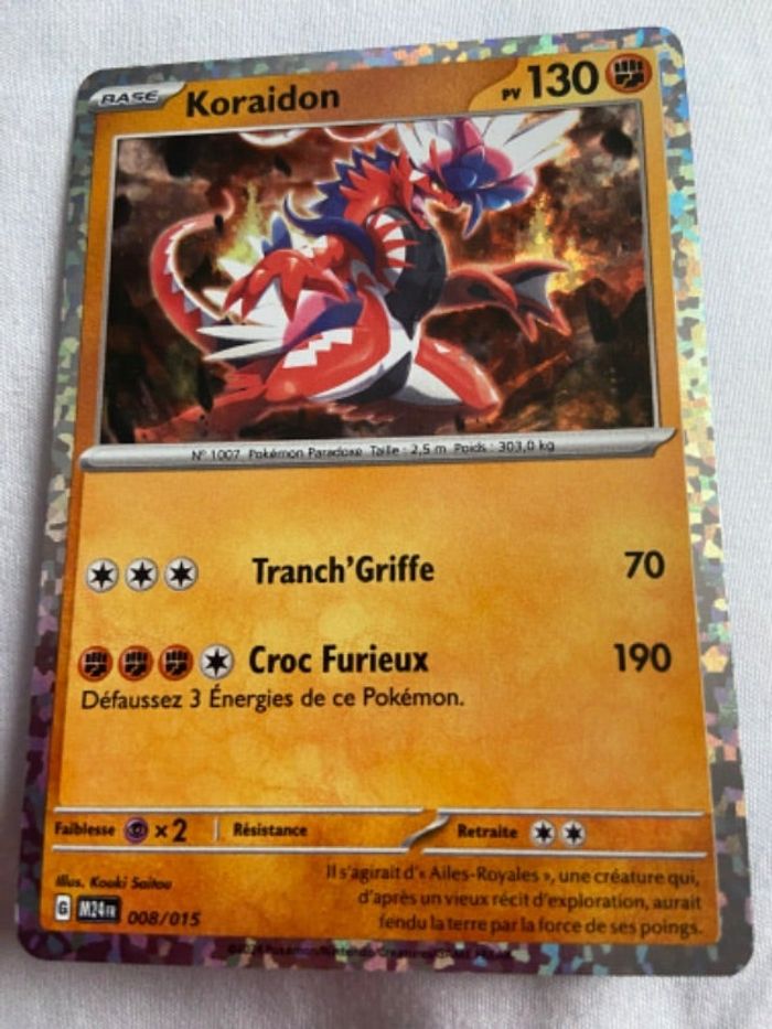 Koraidon brillante Carte Pokémon 2024 mc do la numéro 8/15
