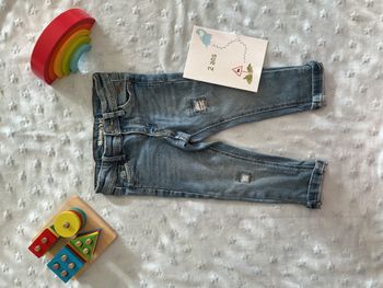 jean bleu effet usé taille réglable 2 ans tape à l'oeil