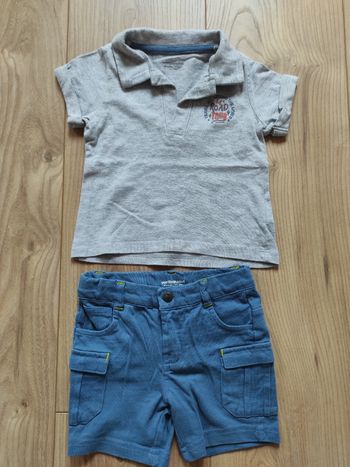 Short+t-shirt manches courtes 9 mois Vertbaudet