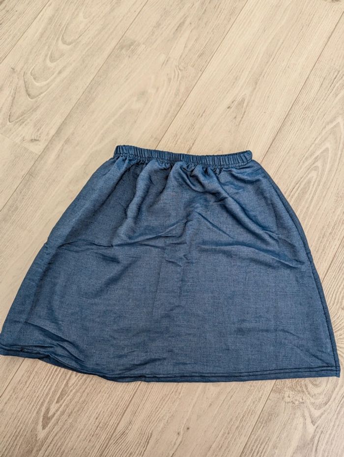 Minijupe taille S 36 bleu brillant taille élastique