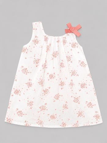 Robe bébé fille blanche à motifs roses 