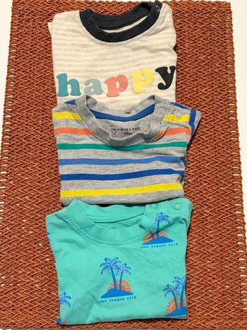Lot maillots manches courtes Primark 3 mois