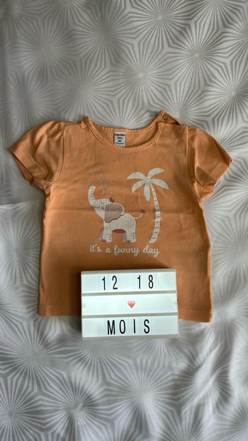 Tee-shirt manches courtes 12/18 mois ou 86 cm