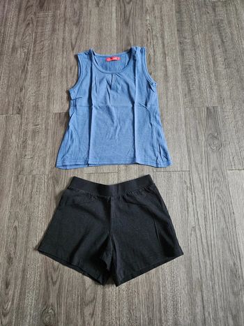 Ensemble short fille bleu et noir taille 5 ans