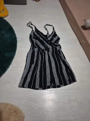 Combishort noir rayé