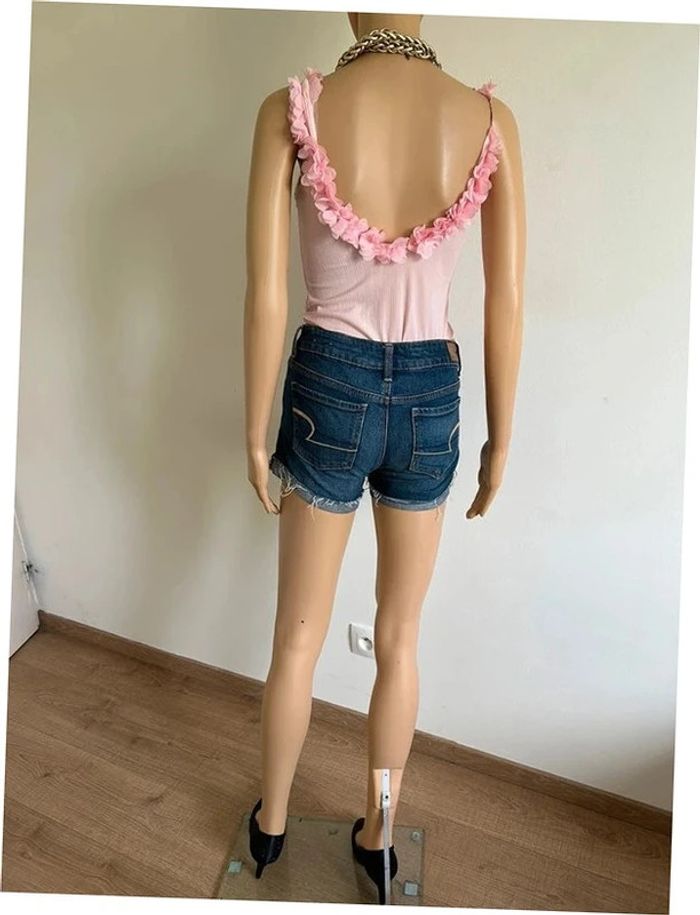 Short court bleu en jean American Eagle taille 0 TBE - photo numéro 9